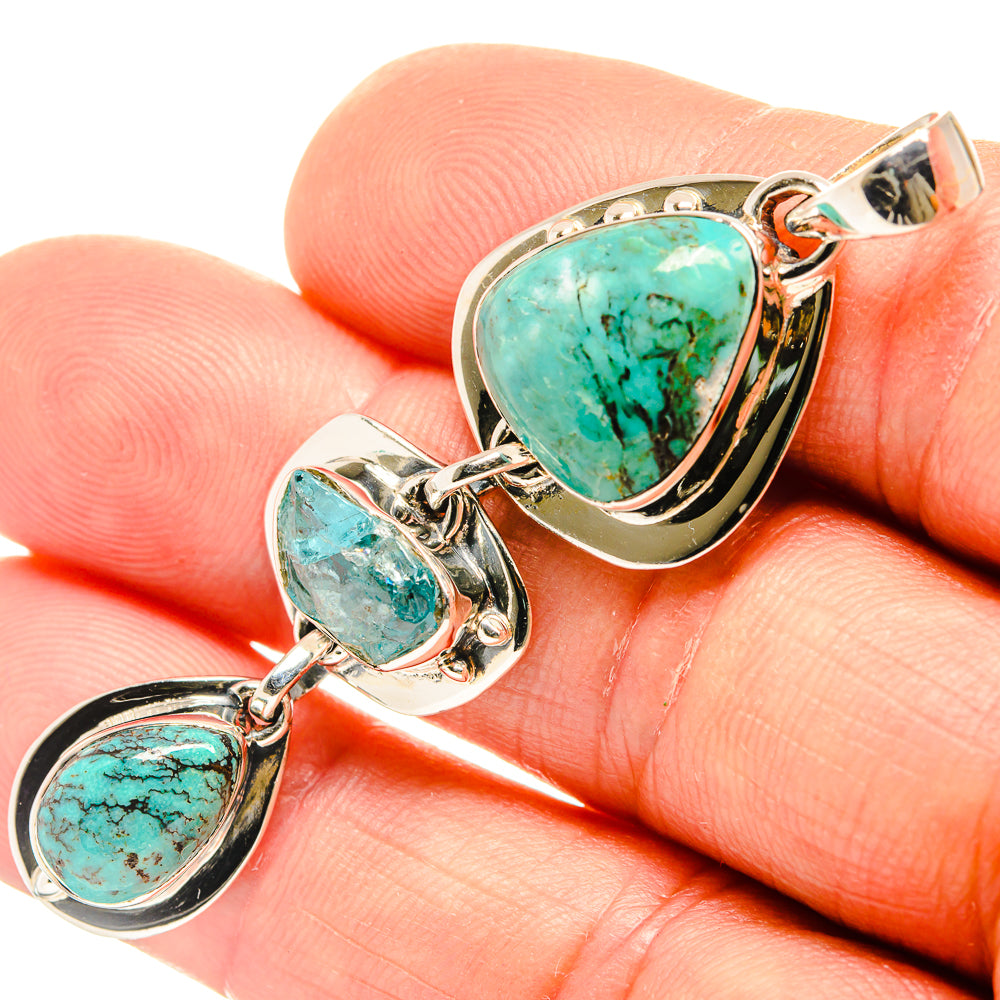 Tibetan Turquoise Pendants handcrafted by Anasilvercos - PD26601