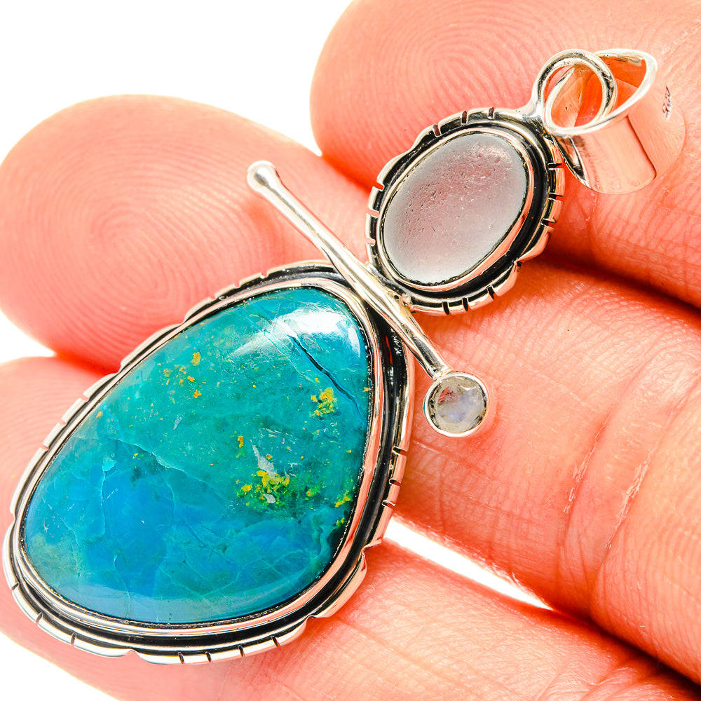 Chrysocolla Pendants handcrafted by Anasilvercos - PD26605