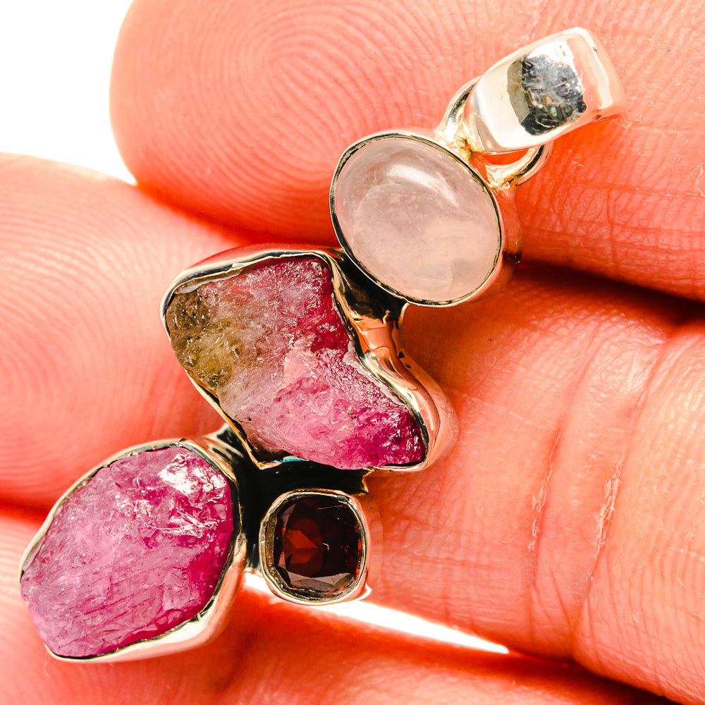 Pink Tourmaline Pendants handcrafted by Anasilvercos - PD26611