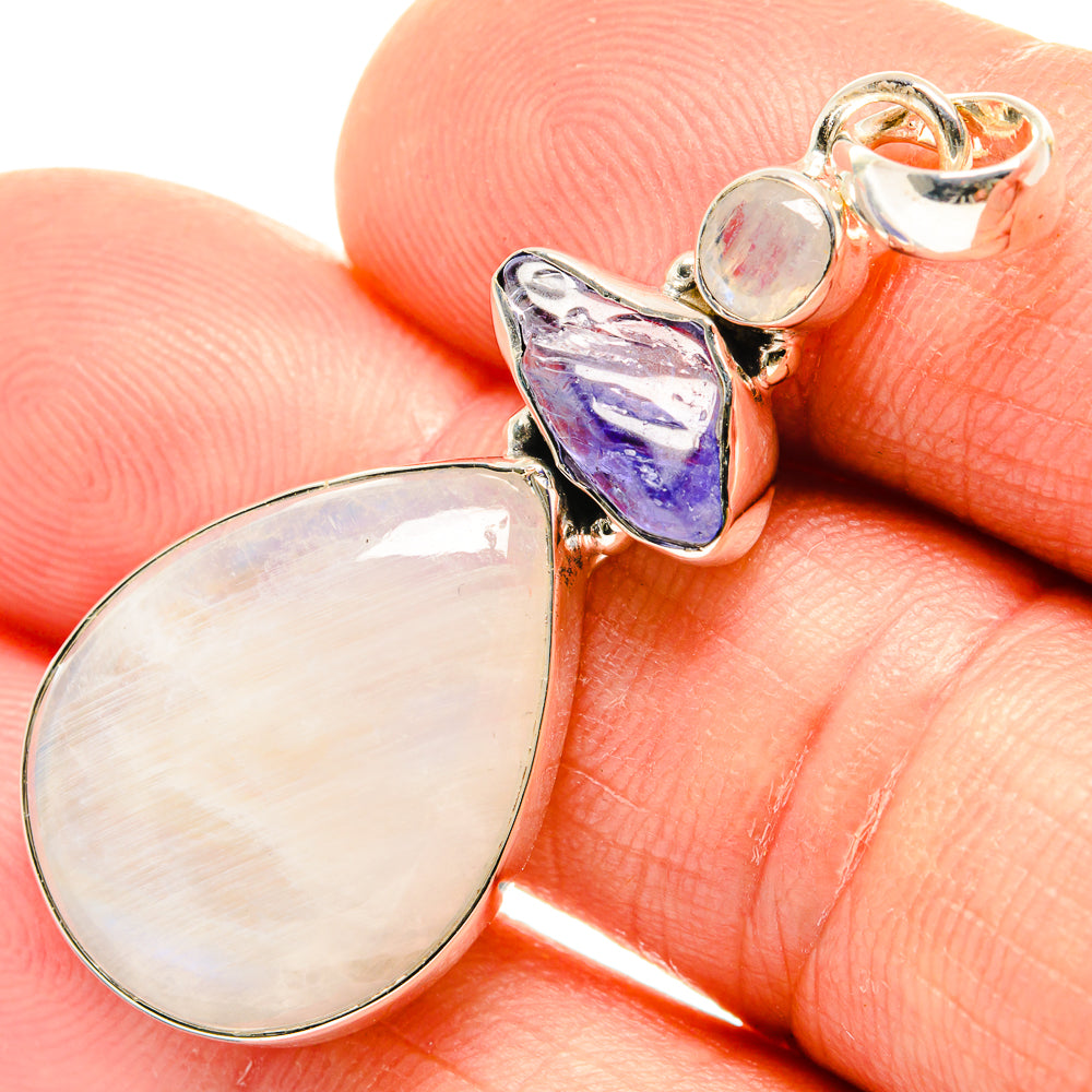 Rainbow Moonstone Pendants handcrafted by Anasilvercos - PD26629