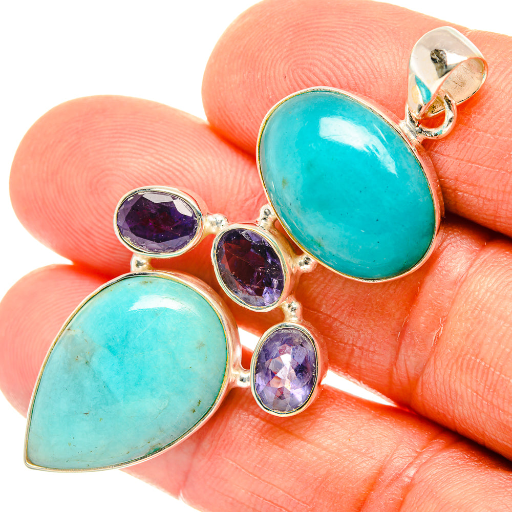 Peruvian Amazonite Pendants handcrafted by Anasilvercos - PD26681