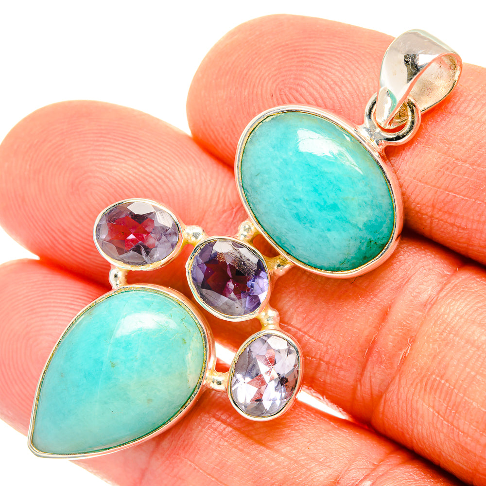 Peruvian Amazonite Pendants handcrafted by Anasilvercos - PD26682