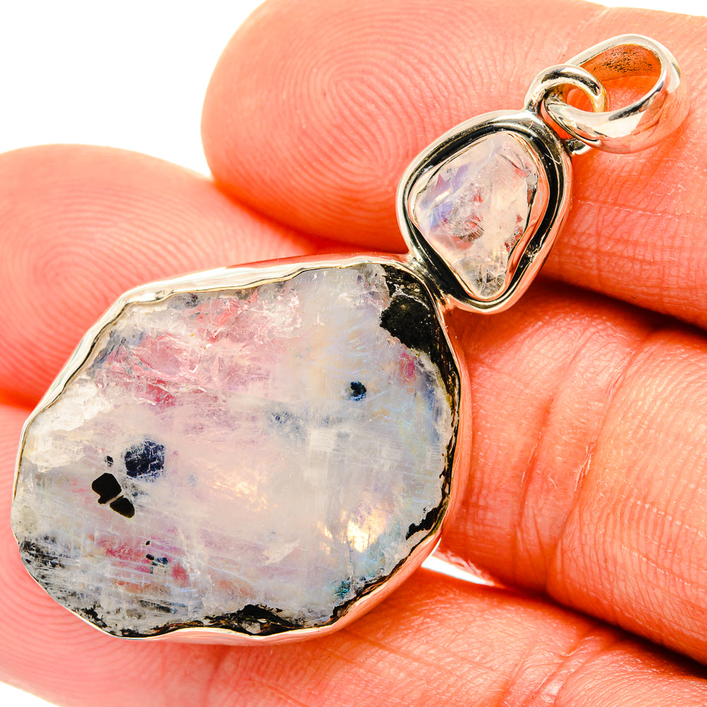 Rainbow Moonstone Pendants handcrafted by Anasilvercos - PD26691