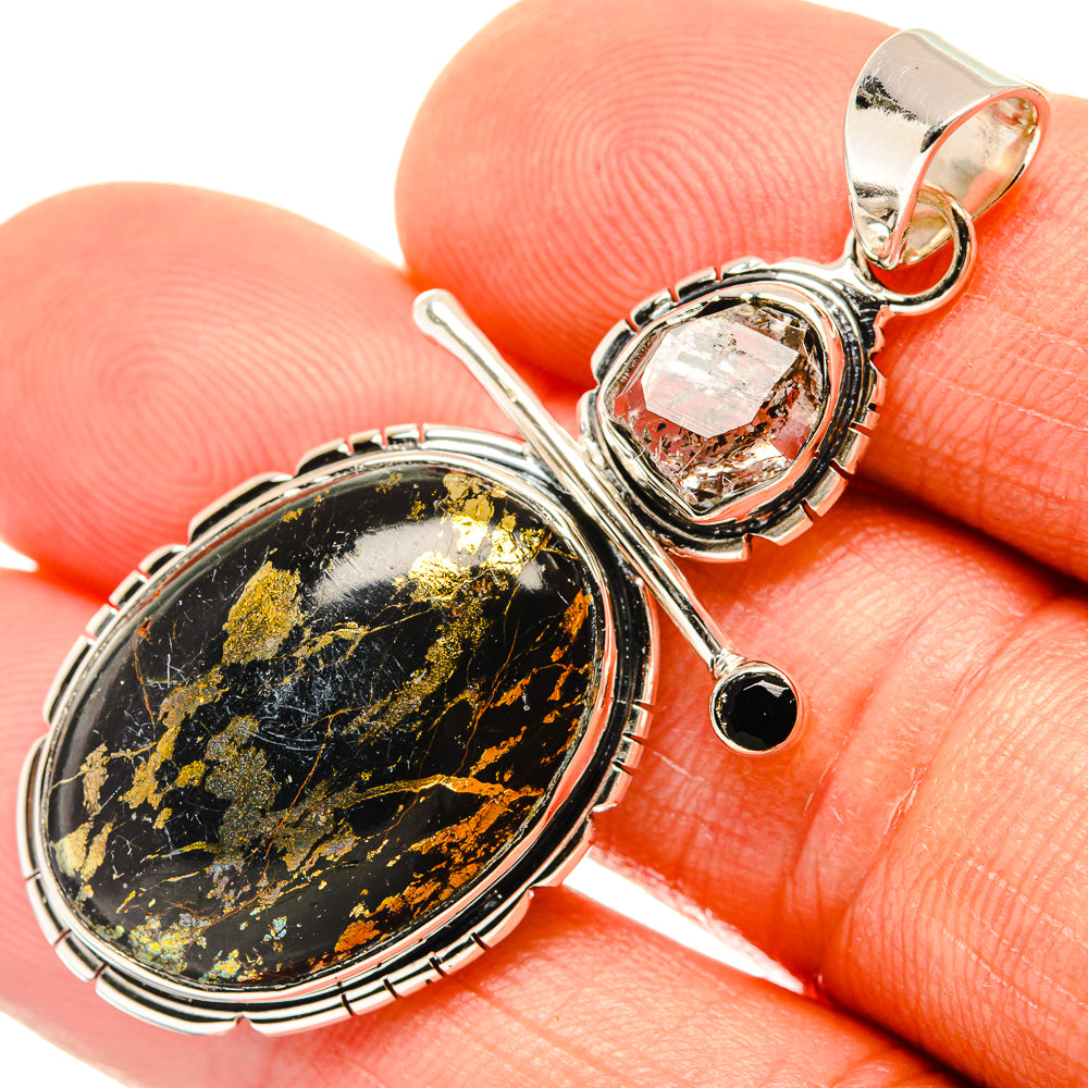 Pyrite Agate Pendants handcrafted by Anasilvercos - PD26698