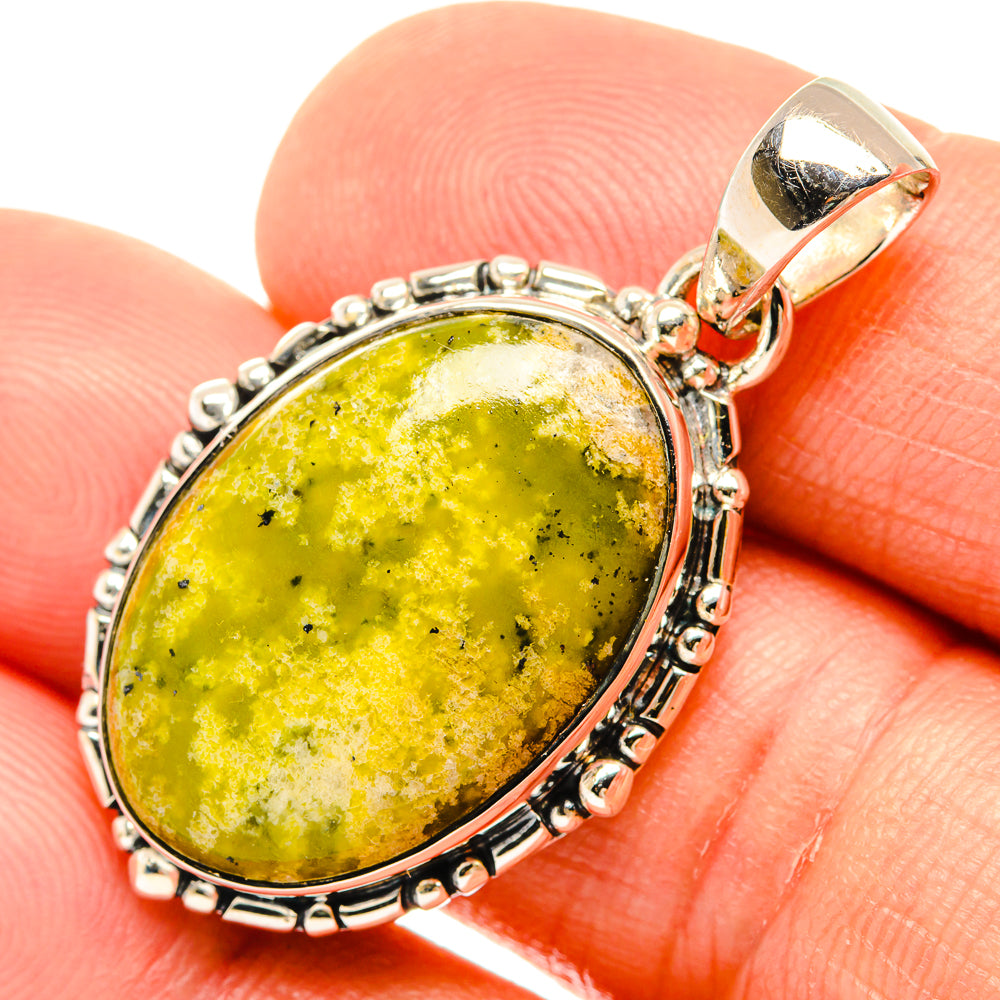 African Green Opal Pendants handcrafted by Anasilvercos - PD26737