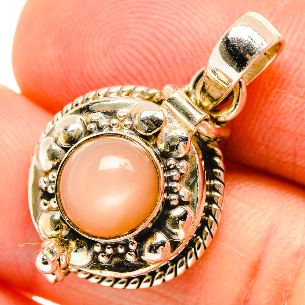Peach Moonstone Pendants handcrafted by Anasilvercos - PD26762
