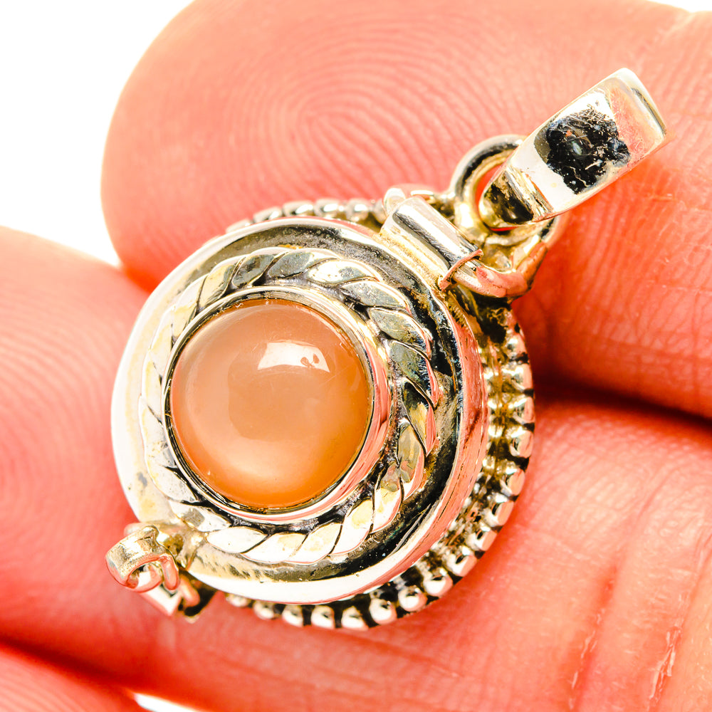 Peach Moonstone Pendants handcrafted by Anasilvercos - PD26771