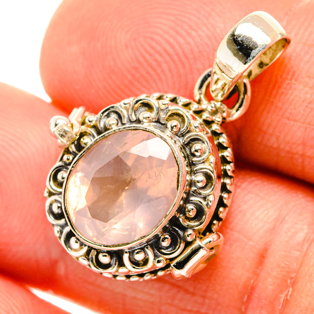 Rose Quartz Pendants handcrafted by Anasilvercos - PD26784