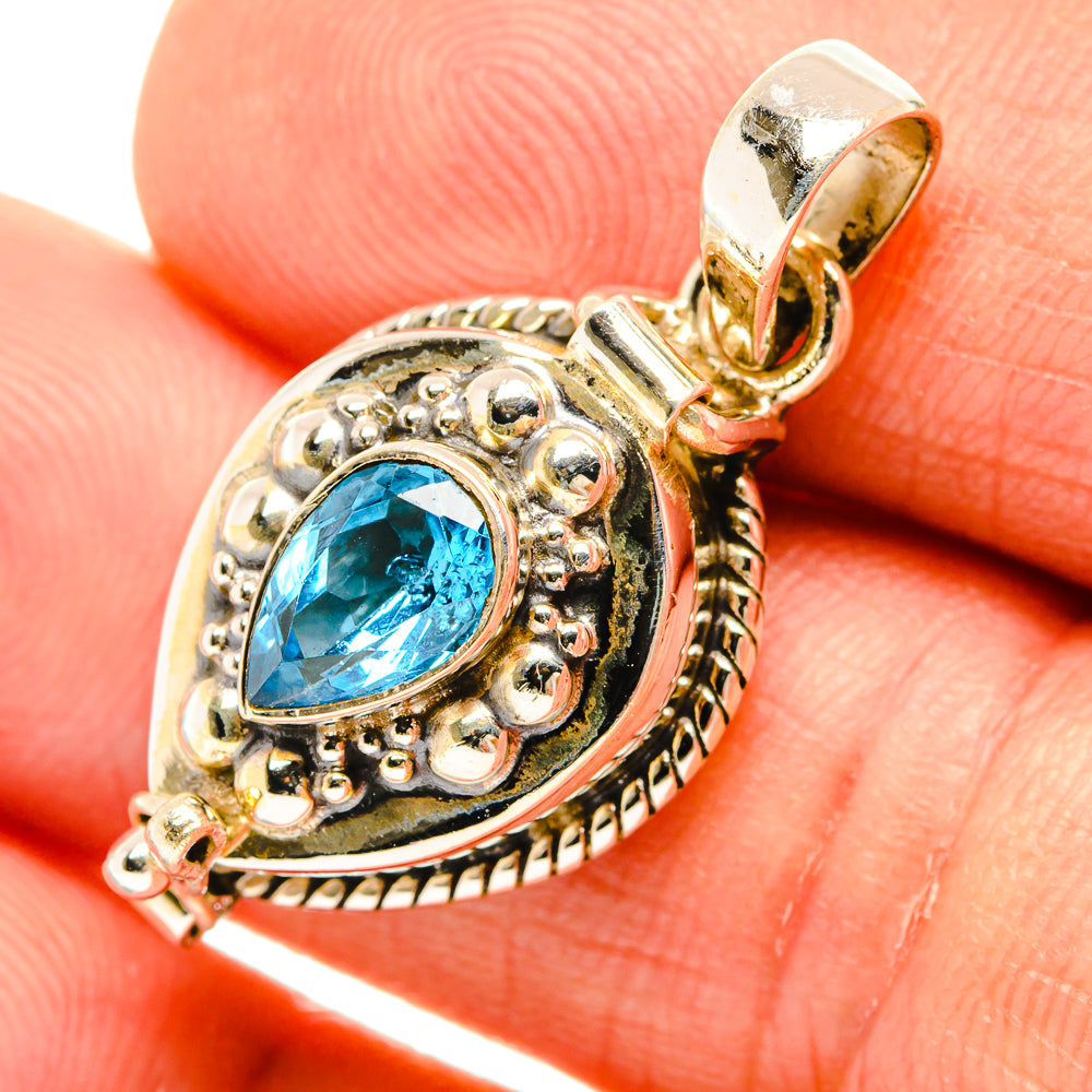 Blue Topaz Pendants handcrafted by Anasilvercos - PD26785