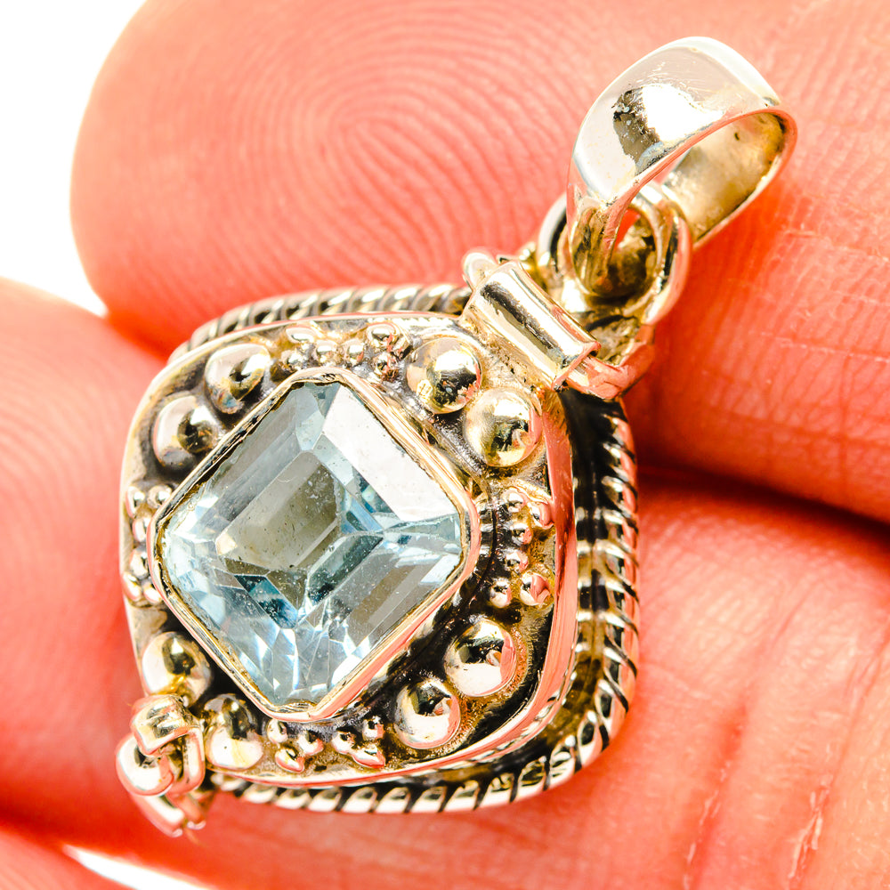 Blue Topaz Pendants handcrafted by Anasilvercos - PD26786