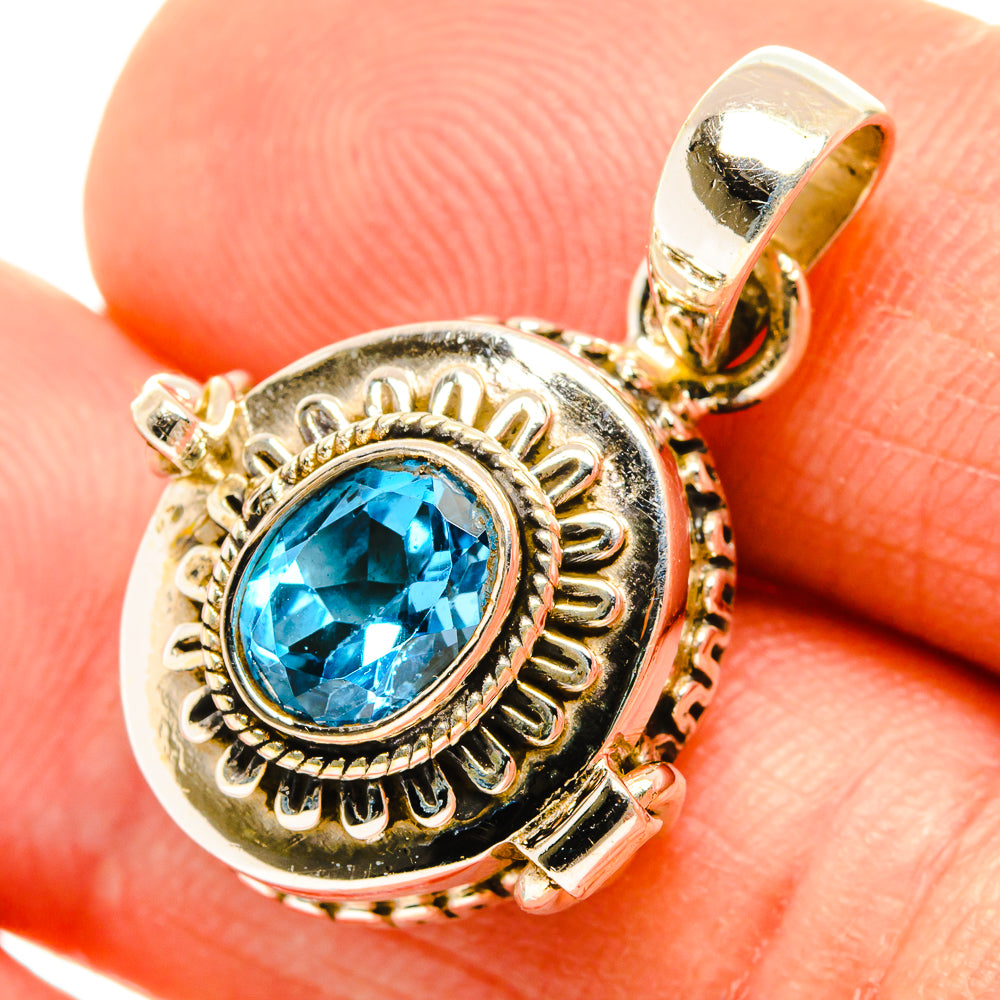 Blue Topaz Pendants handcrafted by Anasilvercos - PD26787
