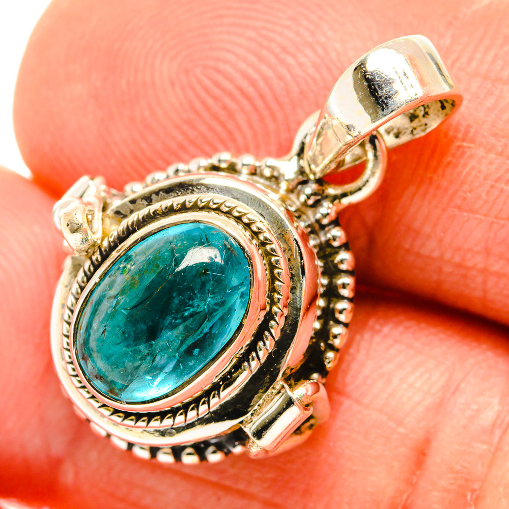 Blue Tourmaline Pendants handcrafted by Anasilvercos - PD26789