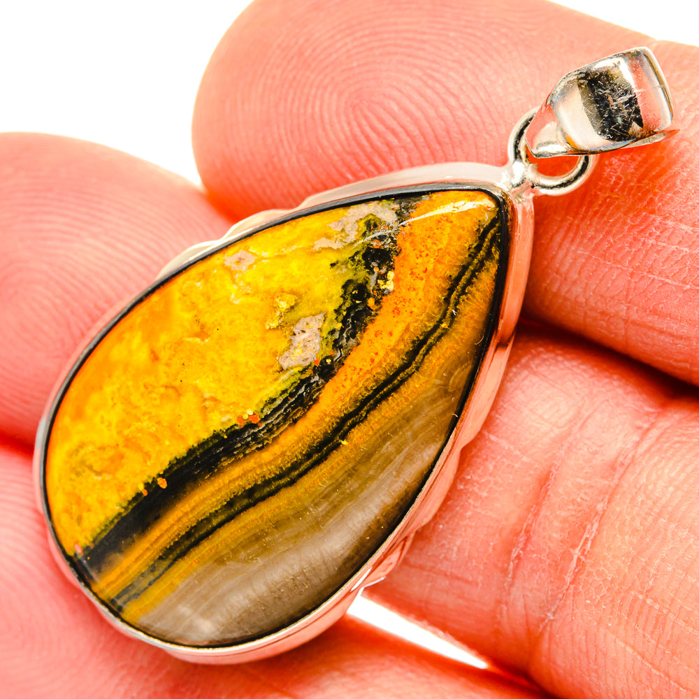 Bumble Bee Jasper Pendants handcrafted by Anasilvercos - PD26910
