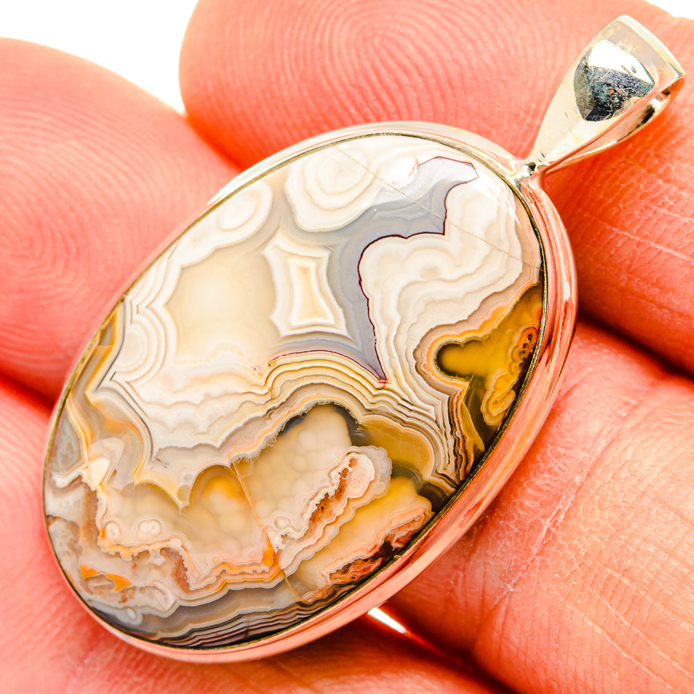 Laguna Lace Agate Pendants handcrafted by Anasilvercos - PD26913