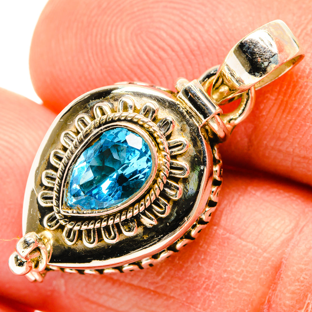 Blue Topaz Pendants handcrafted by Anasilvercos - PD26927