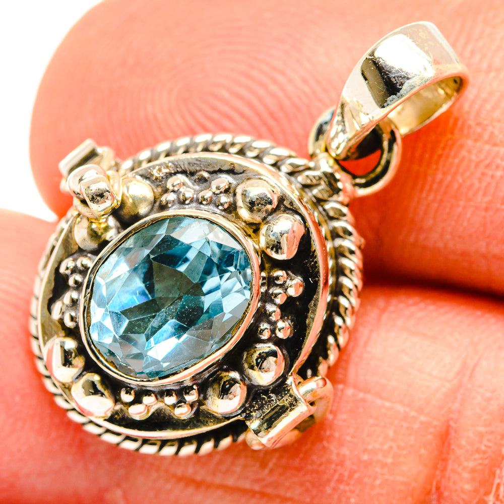 Blue Topaz Pendants handcrafted by Anasilvercos - PD26928