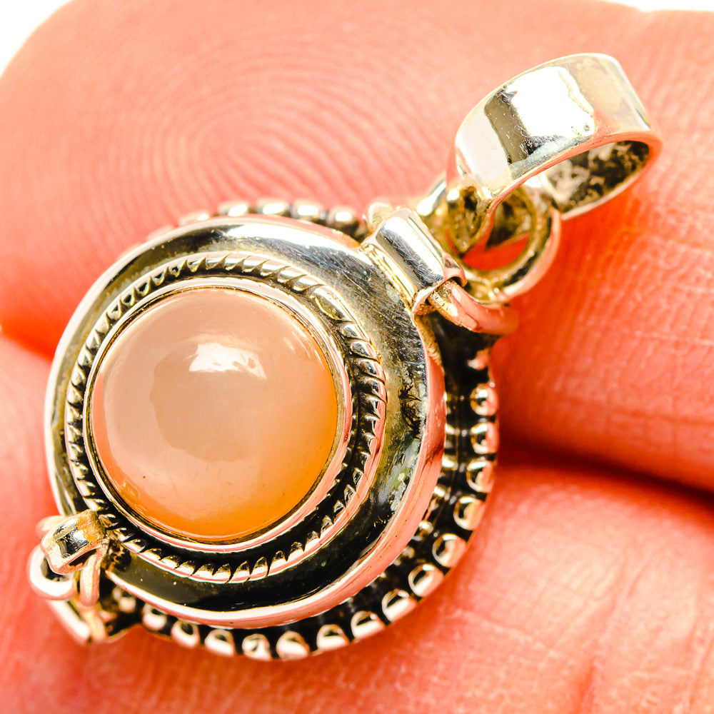 Peach Moonstone Pendants handcrafted by Anasilvercos - PD26932