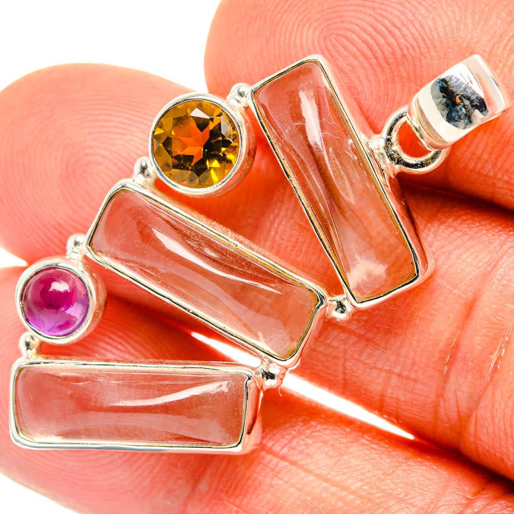 White Quartz Pendants handcrafted by Anasilvercos - PD27025