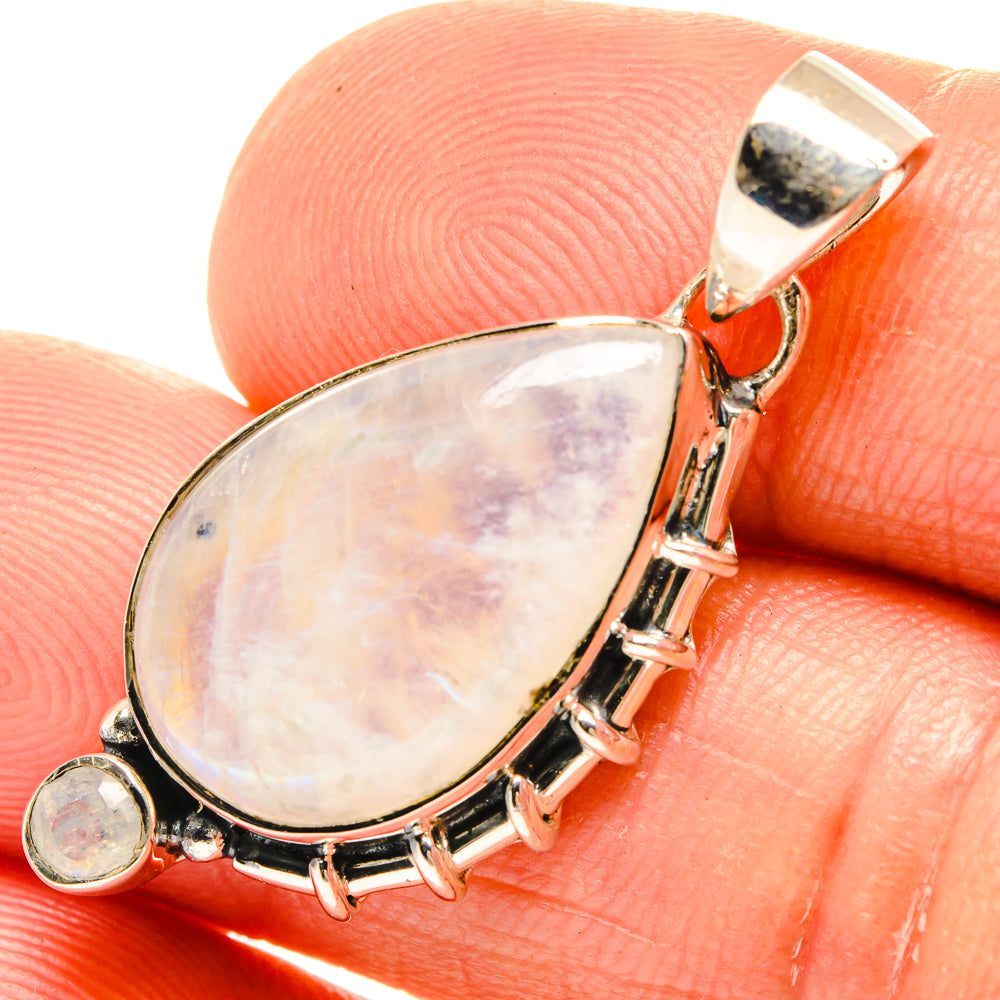 Rainbow Moonstone Pendants handcrafted by Anasilvercos - PD27040