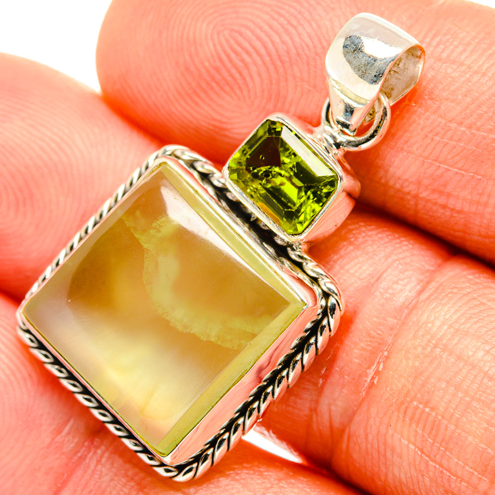 Prehnite Pendants handcrafted by Anasilvercos - PD27045