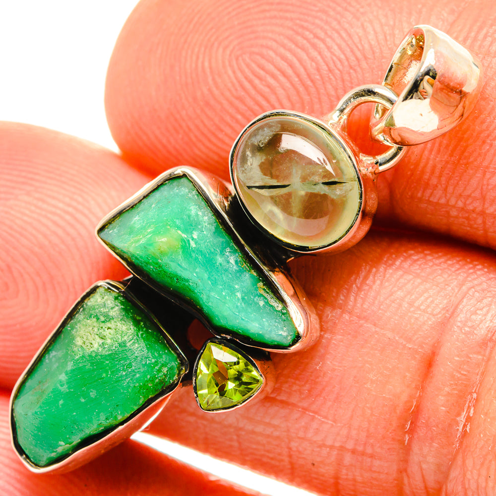 Chrysoprase Pendants handcrafted by Anasilvercos - PD27051