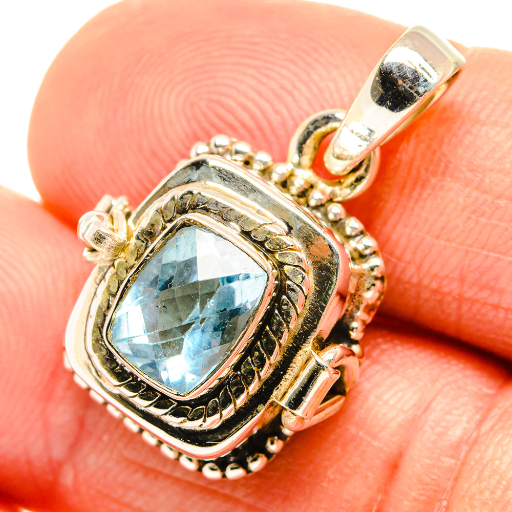 Blue Topaz Pendants handcrafted by Anasilvercos - PD27092