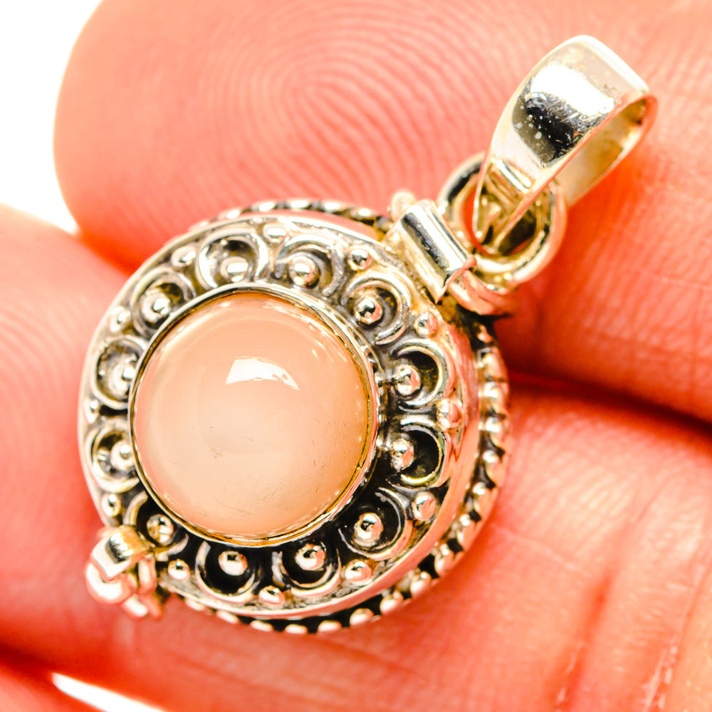 Peach Moonstone Pendants handcrafted by Anasilvercos - PD27096