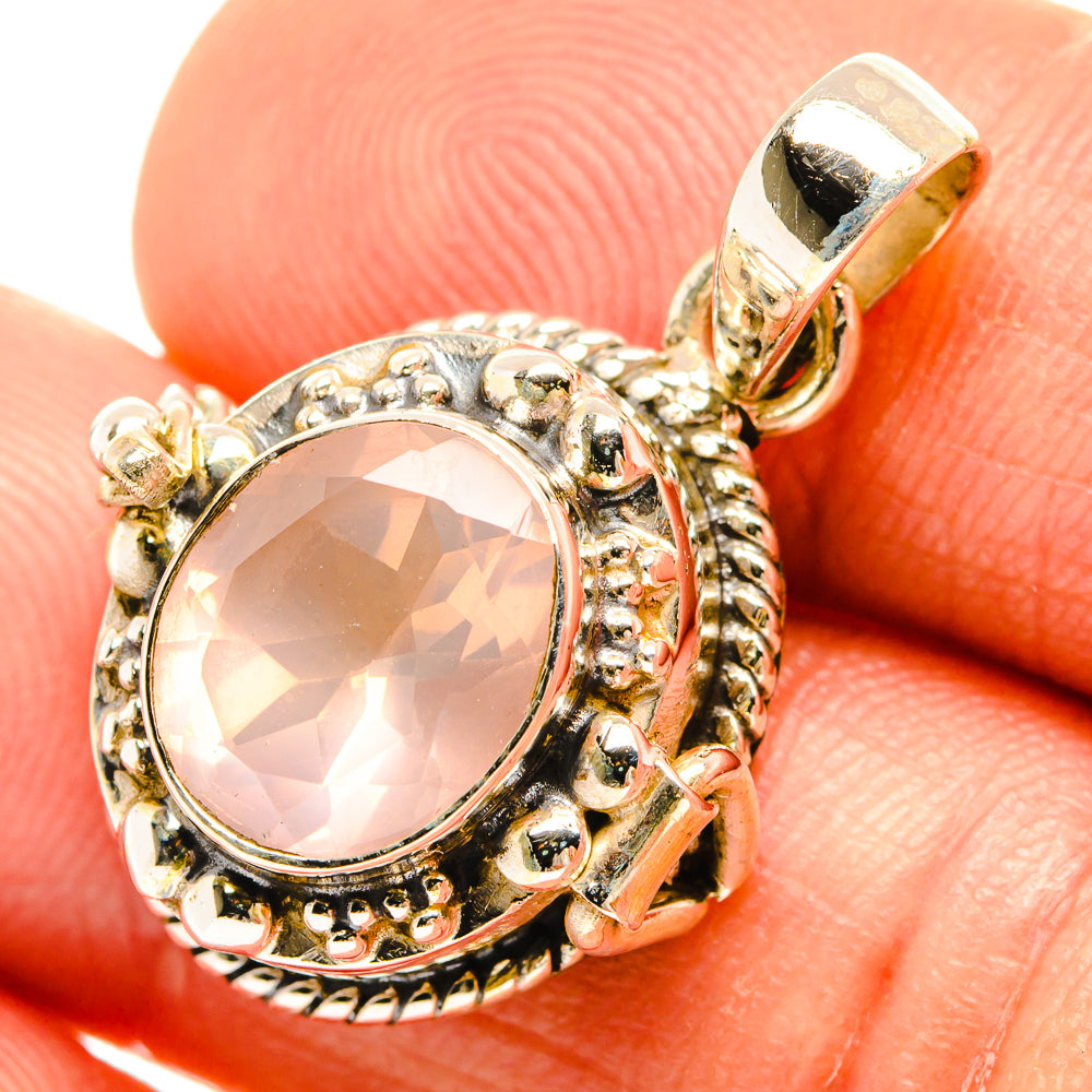 Rose Quartz Pendants handcrafted by Anasilvercos - PD27100