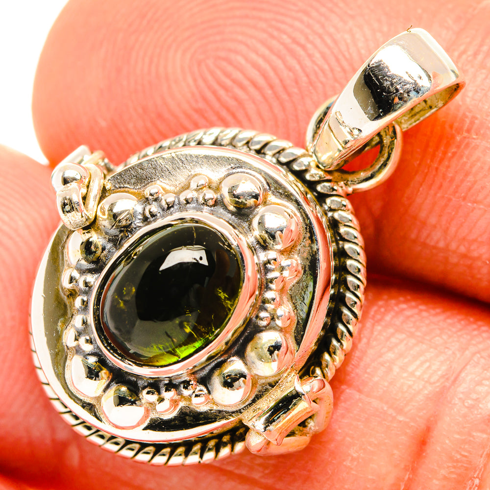 Green Tourmaline Pendants handcrafted by Anasilvercos - PD27101