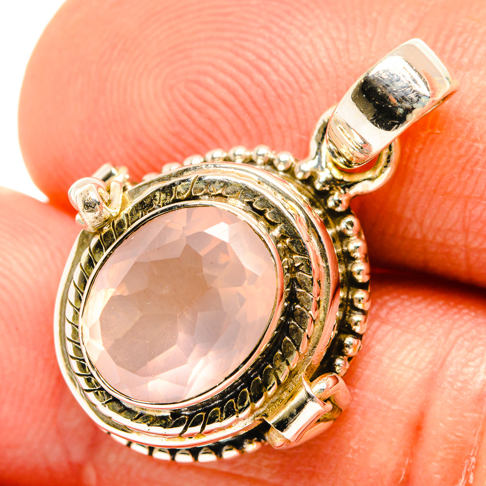 Rose Quartz Pendants handcrafted by Anasilvercos - PD27110