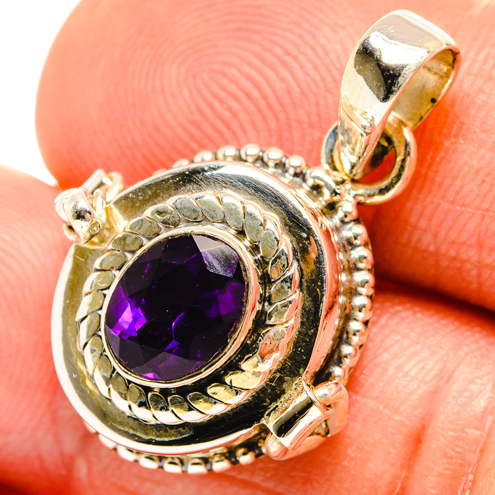 African Amethyst Pendants handcrafted by Anasilvercos - PD27115