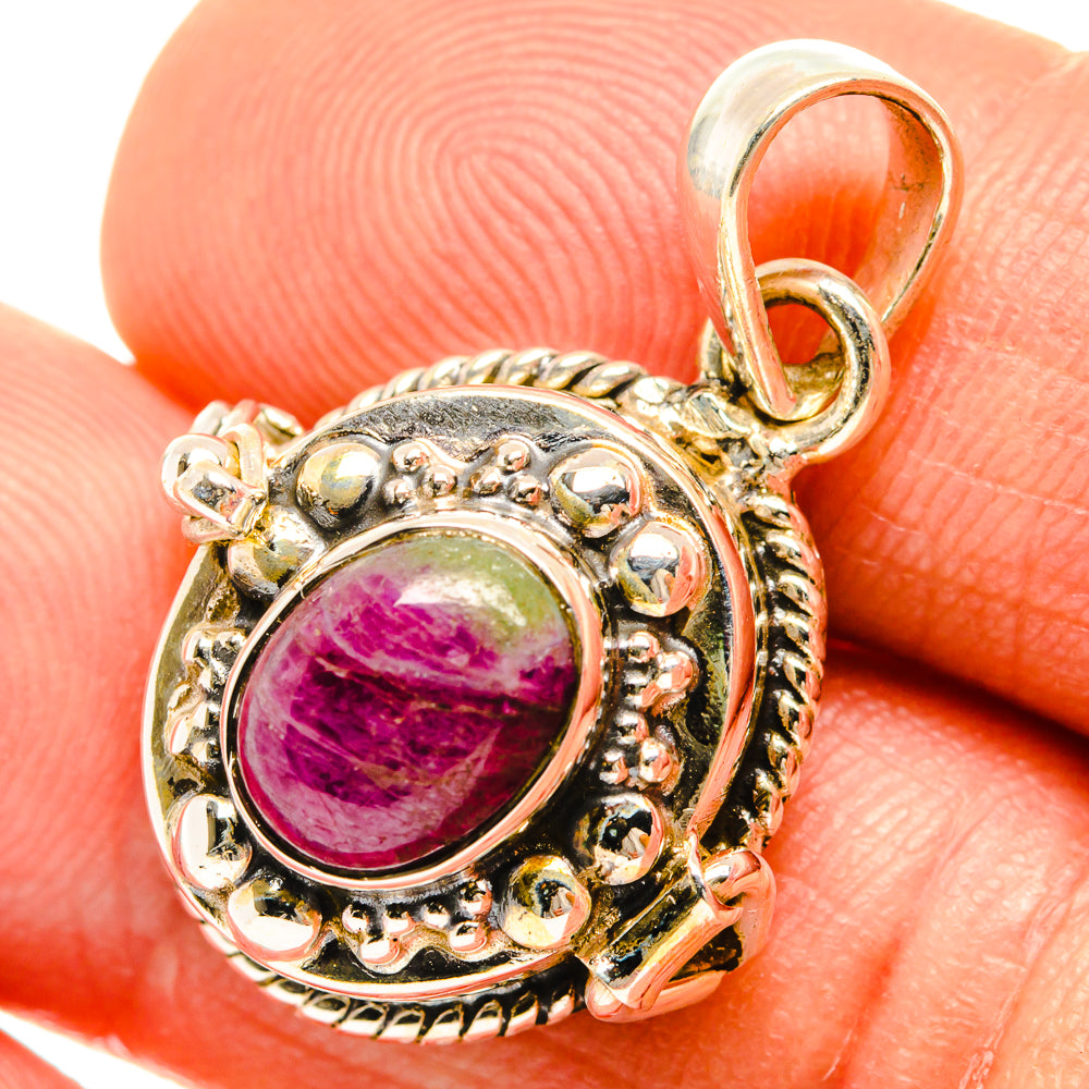 Ruby Zoisite Pendants handcrafted by Anasilvercos - PD27127