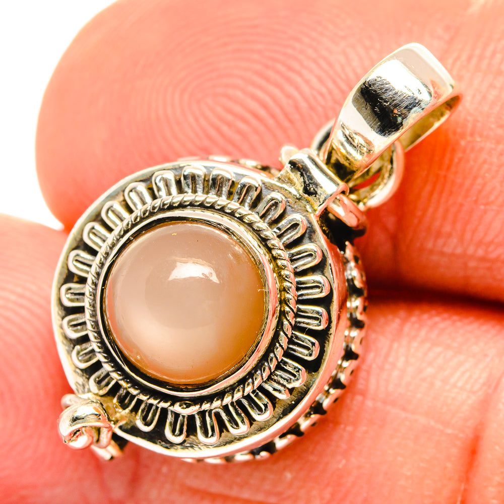 Peach Moonstone Pendants handcrafted by Anasilvercos - PD27133