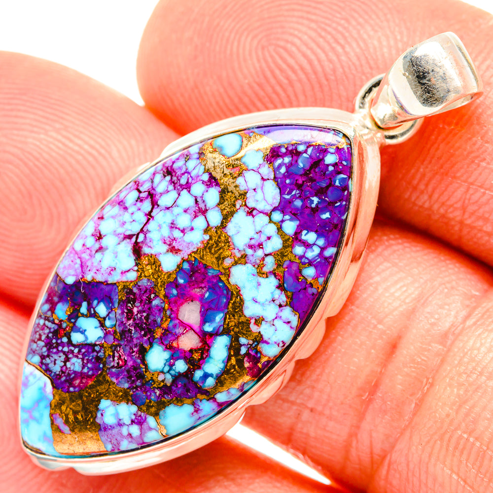 Purple Copper Composite Turquoise Pendants handcrafted by Anasilvercos - PD27151