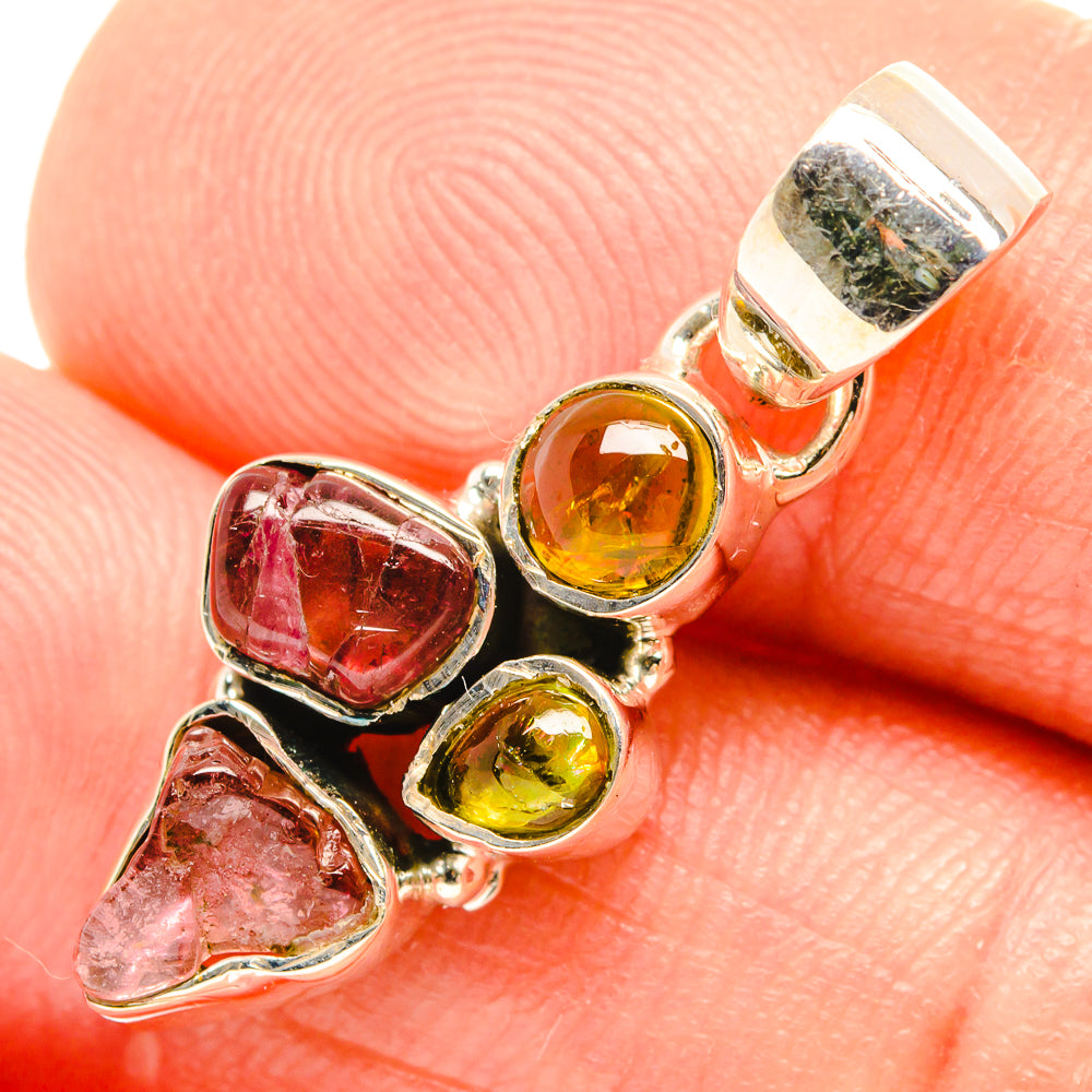 Pink Tourmaline Pendants handcrafted by Anasilvercos - PD27175