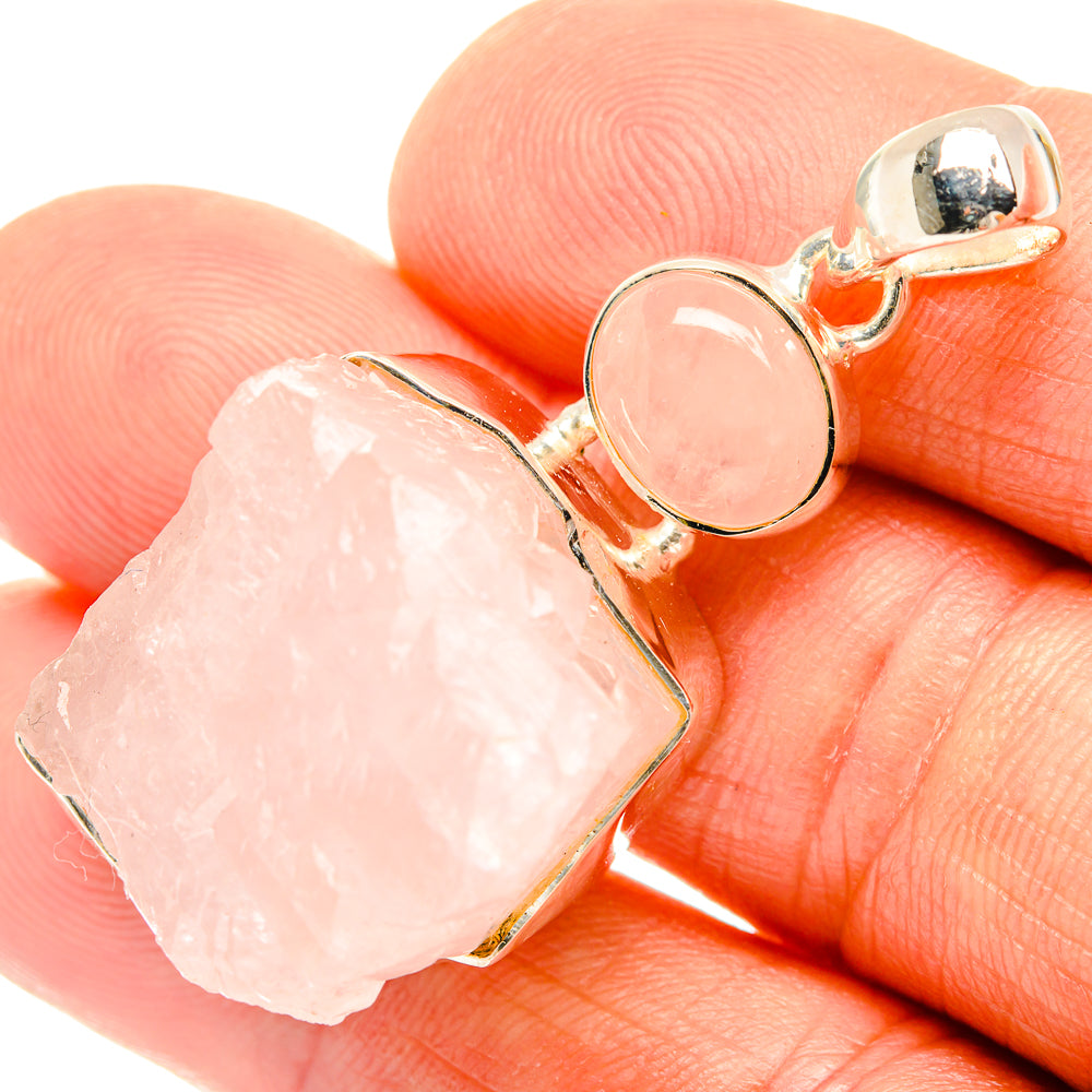 Rose Quartz Pendants handcrafted by Anasilvercos - PD27220
