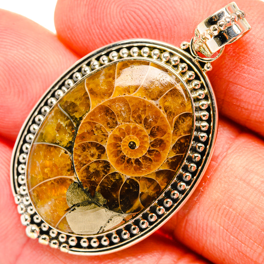 Ammonite Fossil Pendants handcrafted by Anasilvercos - PD27253