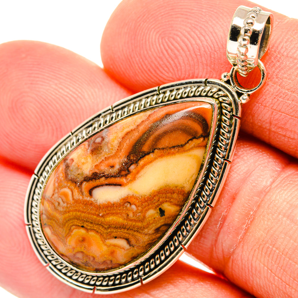 Crazy Lace Agate Pendants handcrafted by Anasilvercos - PD27264