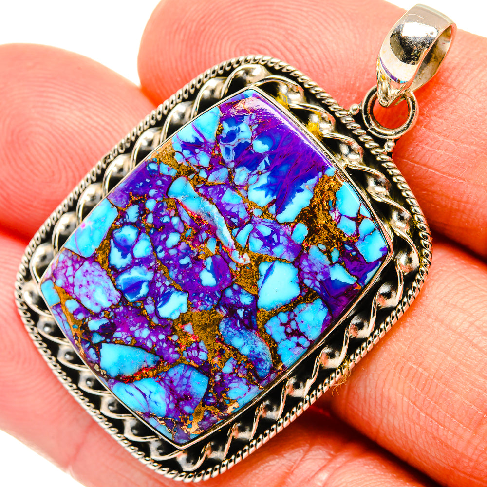 Purple Copper Composite Turquoise Pendants handcrafted by Anasilvercos - PD27277