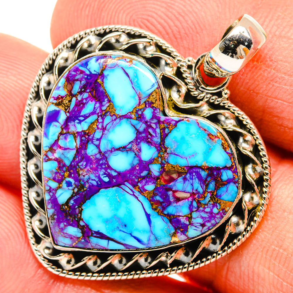 Purple Copper Composite Turquoise Pendants handcrafted by Anasilvercos - PD27278