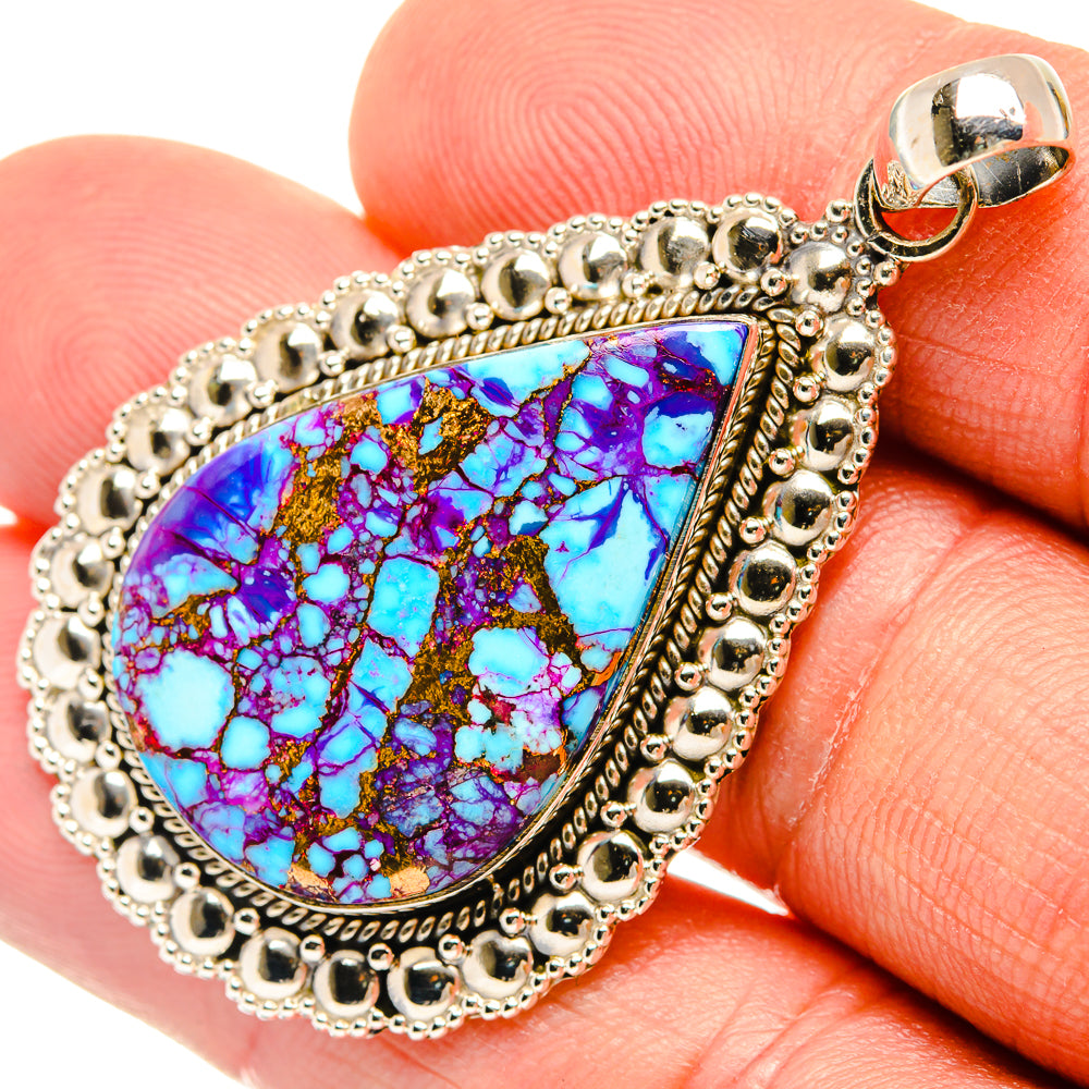 Purple Copper Composite Turquoise Pendants handcrafted by Anasilvercos - PD27279