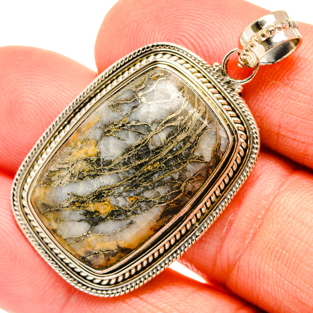 Pyrite Agate Pendants handcrafted by Anasilvercos - PD27290
