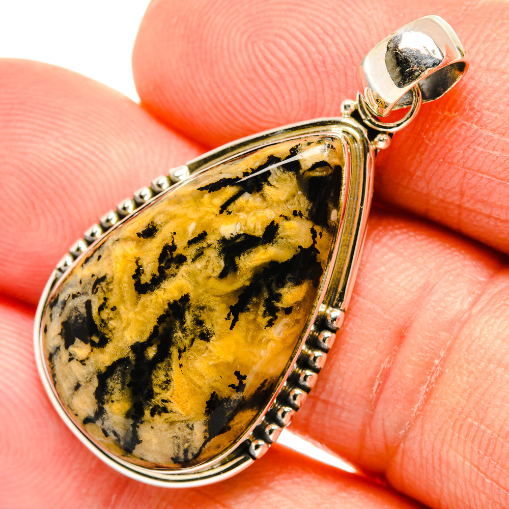 Plume Agate Pendants handcrafted by Anasilvercos - PD27309