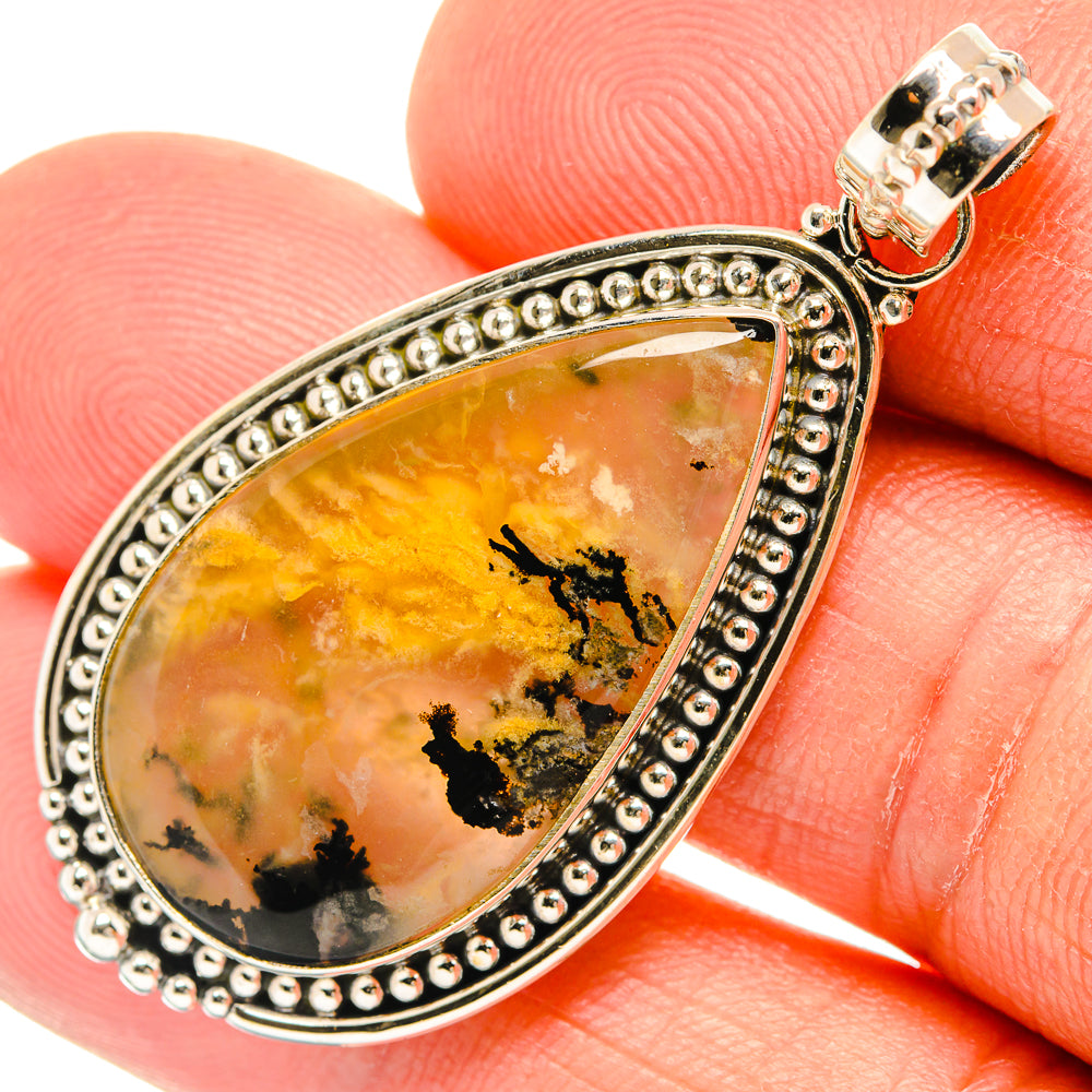 Plume Agate Pendants handcrafted by Anasilvercos - PD27320