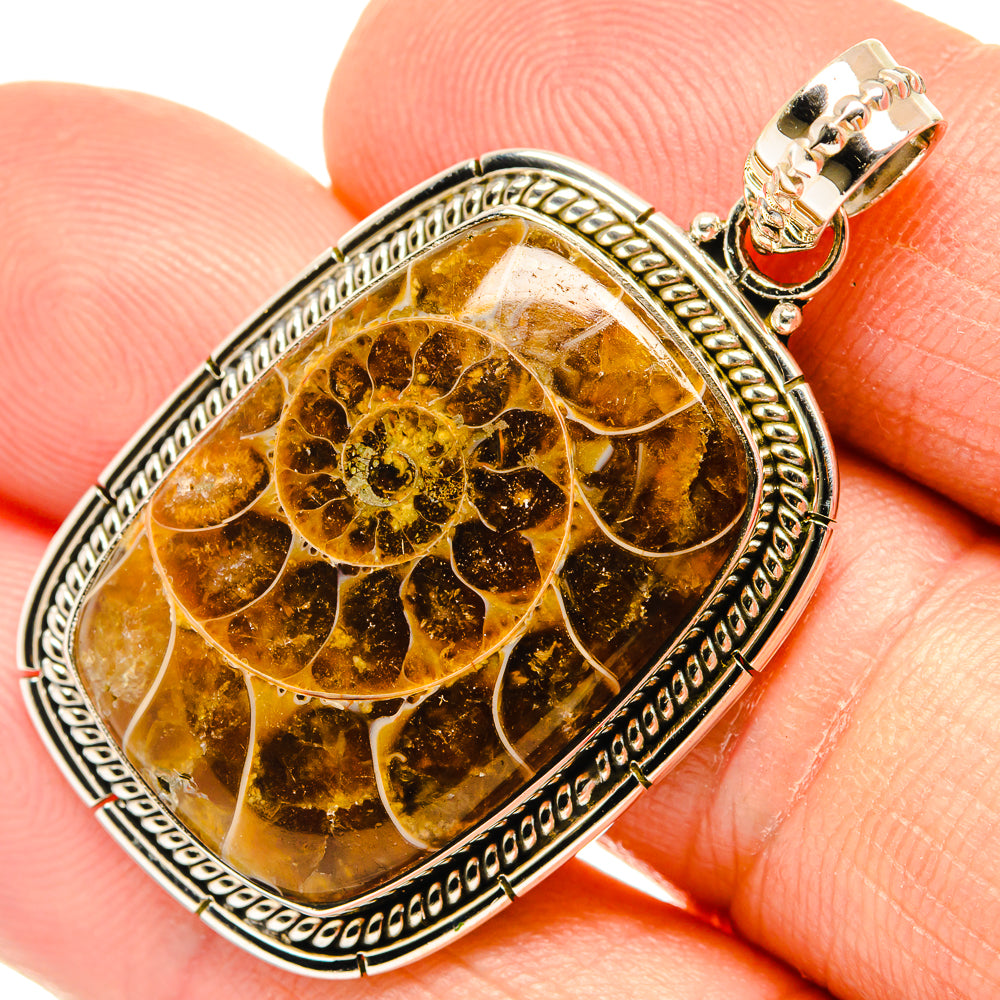 Ammonite Fossil Pendants handcrafted by Anasilvercos - PD27334