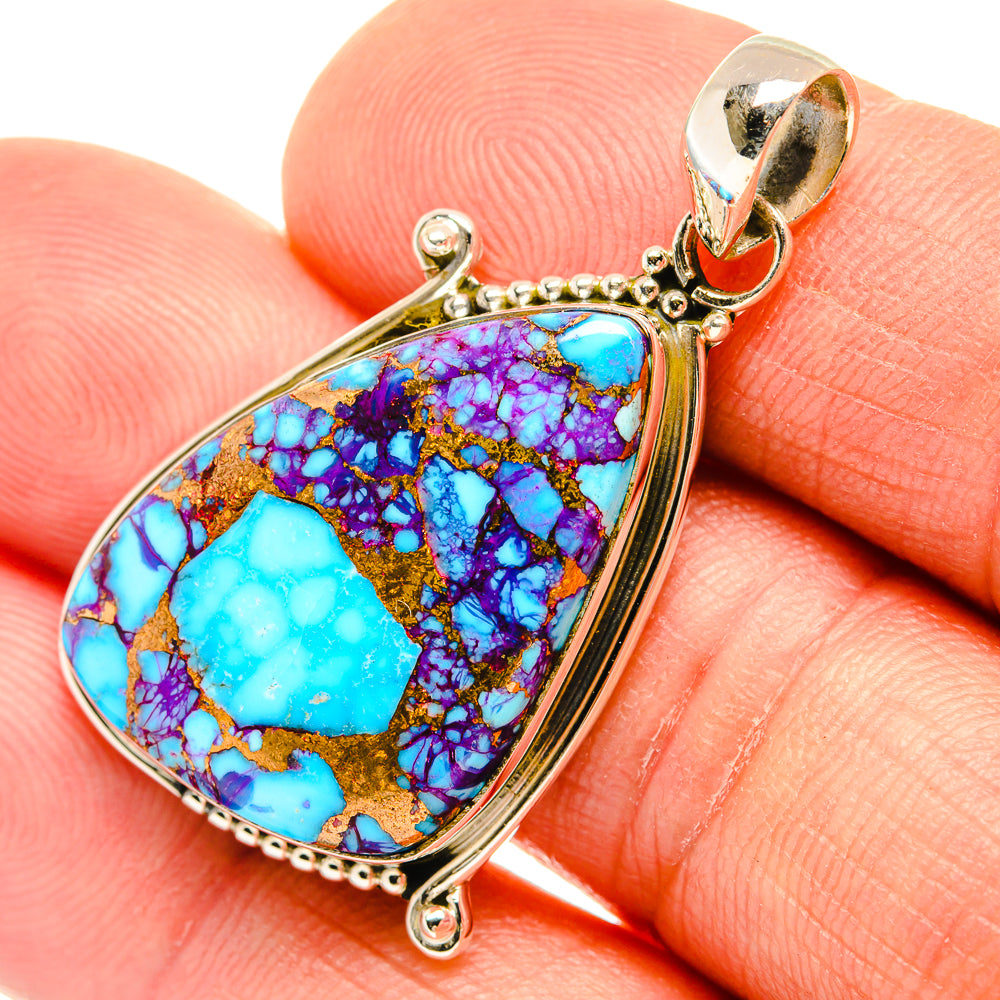 Purple Copper Composite Turquoise Pendants handcrafted by Anasilvercos - PD27341