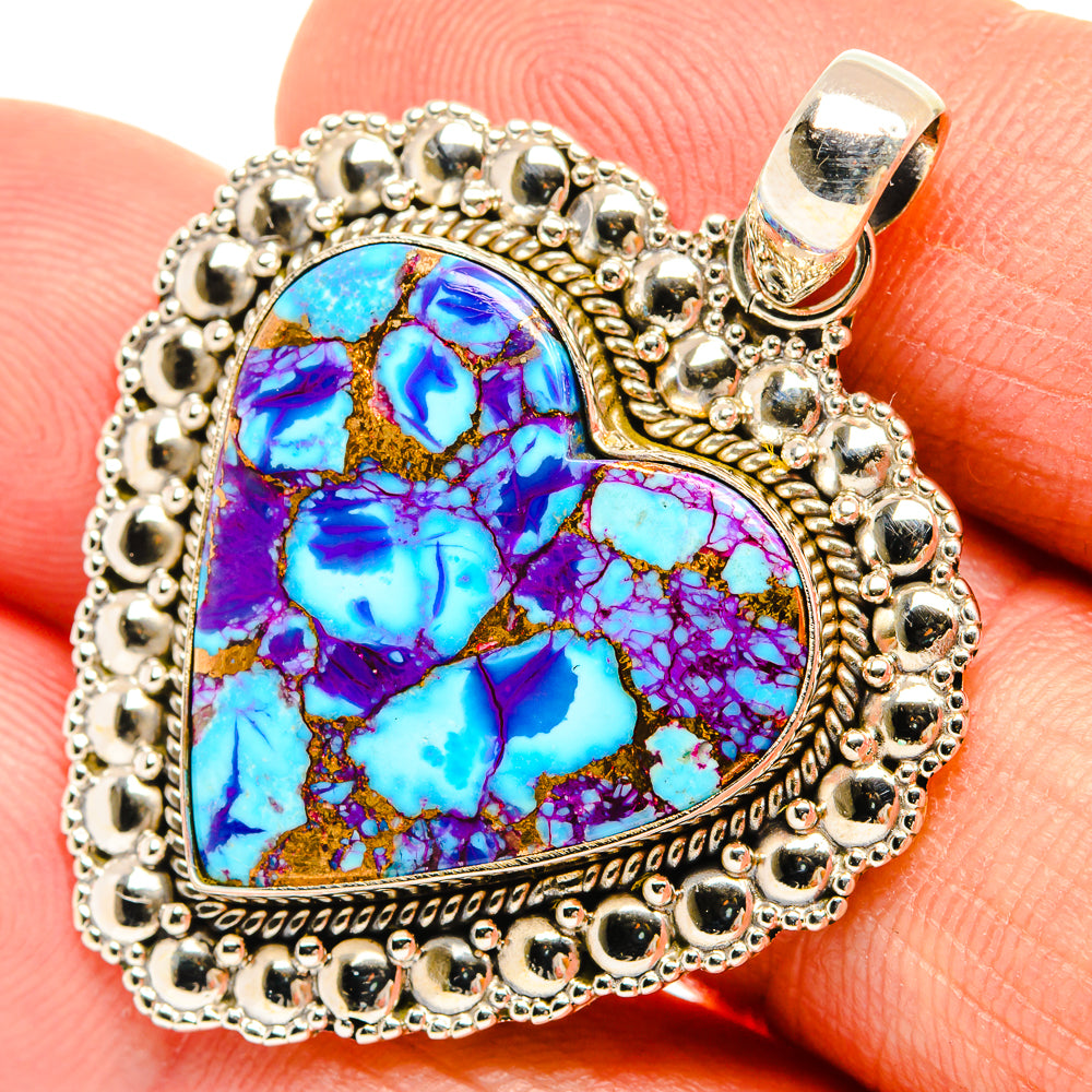 Purple Copper Composite Turquoise Pendants handcrafted by Anasilvercos - PD27342