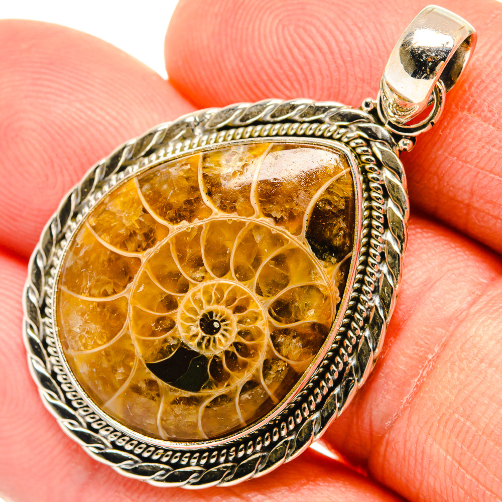 Ammonite Fossil Pendants handcrafted by Anasilvercos - PD27343