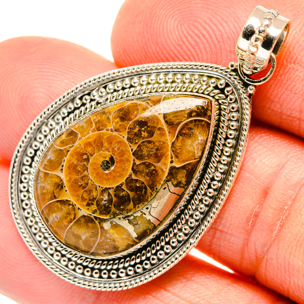 Ammonite Fossil Pendants handcrafted by Anasilvercos - PD27344