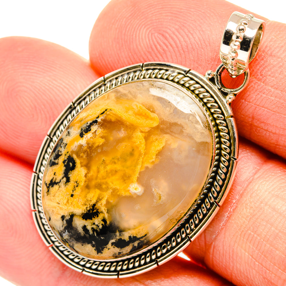 Plume Agate Pendants handcrafted by Anasilvercos - PD27357
